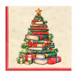 Салфетки новогодние бумажные Home Collection «Рождественская ель с подарками», 3 слоя, 33x33 см, 20 шт.