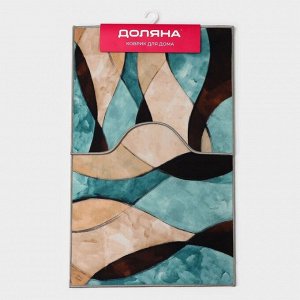 Коврики для ванной и туалета Доляна «Воля», 2 шт., 50x80 см, 50x40 см, форма МИКС