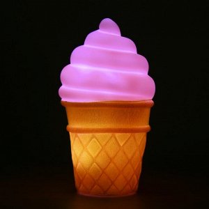 Ночник пластик "Мороженое в стаканчике" МИКС LEDх1 7.5х7.5х14 см