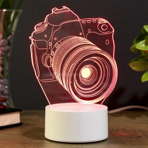 Светильник "Фотоаппарат" LED RGB от сети 9.5х12х17см