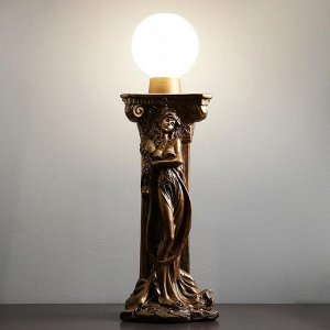 Лампа интерьерная "Девушка у колонны" шар, бронза 90см