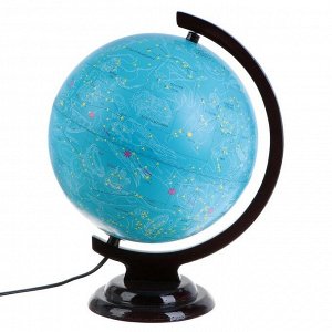 Глобус Звёздного неба, диаметр 250 мм, с подсветкой, деревянная подставка