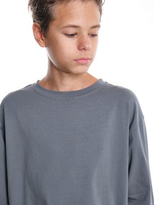 Базовый лонгслив для мальчика (128-146см) 22-6007-1(3) эвкалиптовый