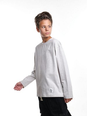Базовый лонгслив для мальчика (128-146см) 22-6007-2(3) св.серый меланж