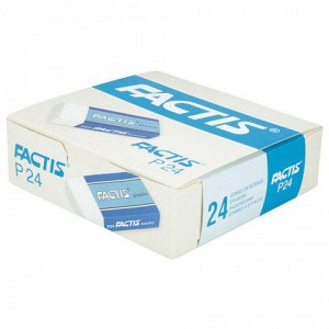 Ластик FACTIS Plastic P 24 (Испания), 50х24х10 мм, белый, прямоугольный, мягкий, ПВХ, CPFP24