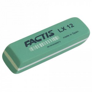 Ластик большой FACTIS LX 12 (Испания), 74х24х13 мм, зеленый, прямоугольный, скошенные края, ПВХ, CPFLX12