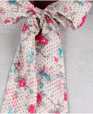 Блузка для девочки с шифоном Цвет: св.серый