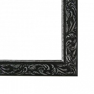 Рама для картин (зеркал) 30 х 40 х 4 см, дерево, «Версаль», цвет чёрный с серебром