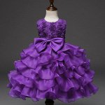 Детское платье, нарядное, цвет пурпурный