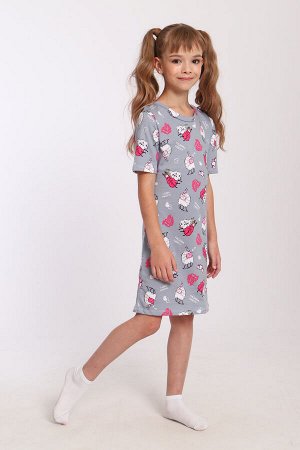 Сорочка Варианты расцветки: Таксы, Ламы
Ткань:  кулирка с лайкрой, Состав: 95% Хлопок; 5% Эластан
Детская сорочка с короткими рукавами для девочек из легкого трикотажа. Домашняя одежда для девочек дол