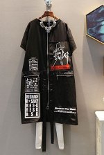 Платье оверсайз на замке с оригинальными вставками