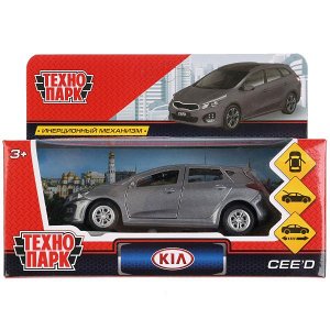 CEED-GY Машина металл "KIA CEED", длина 12см, открыв. двери, инерц., серый в кор. Технопарк в кор.2*36шт