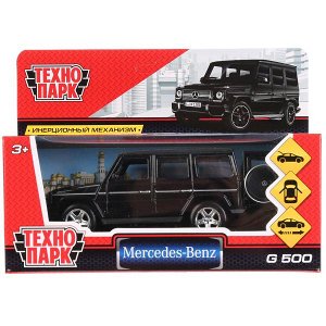 G-СLASS-BE Машина металл MERCEDES-BENZ G-CLASS длина 12 см, двери, багажн, черный, кор. Технопарк в кор.2*36шт