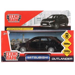 OUTLANDER-BK Машина металл MITSUBISHI OUTLANDER 12 см, двери, багаж, инерц, черный, кор. Технопарк в кор.2*36шт