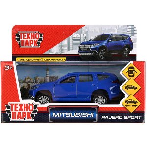 PAJERO-S--BU Машина металл "MITSUBISHI PAJERO SPORT" 12см, открыв двери, инерц, синий в кор Технопарк в кор2*36шт