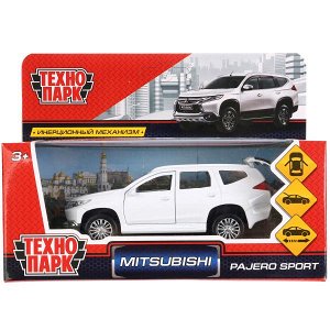 PAJERO-S-WT Машина металл "MITSUBISHI PAJERO SPORT" 12см, открыв двери, инерц, белый в кор Технопарк в кор2*36шт