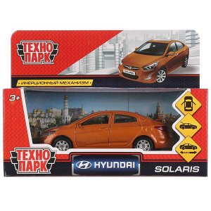 SOLARIS-GD Машина металл "HYUNDAI SOLARIS" 12см, открыв. двери, инерц., золотой в кор. Технопарк в кор.2*36шт