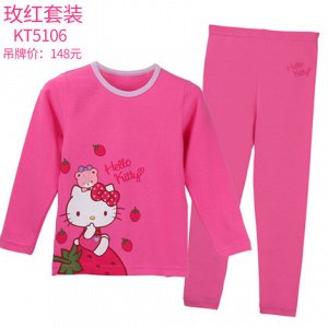 Пижама Детская домашняя одежда Hello Kitty. Размер 110 (рост 101-110 см, ОГ 23 см, длина 40 см, ОТ 21 см (тянется до 35 см) длина брюк 58 см), 150 (рост 140-150 см, ОГ 35 см, длина 50 см, ОТ 25 см (тя