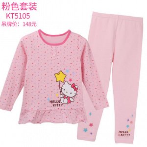Пижама Детская домашняя одежда Hello Kitty. Размер 110 (рост 101-110 см, ОГ 23 см, длина 40 см, ОТ 21 см (тянется до 35 см) длина брюк 58 см), 150 (рост 140-150 см, ОГ 35 см, длина 50 см, ОТ 25 см (тя