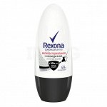Део ролик REXONA 50мл Антибактериальная+Невидимая на черной и белой одежде