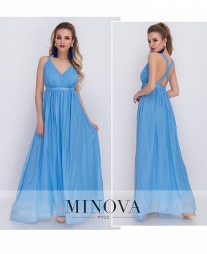Платье №1045-голубой