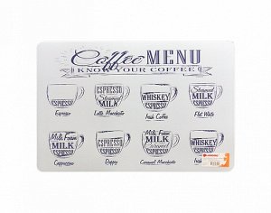 Салфетка сервировочная "Coffee menu" 28,5х43,5см, цв.белый  PEVA-23403-WHITE ВЭД