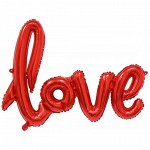 Фольга шар фигура LOVE 41&quot;/104 см цвет красный