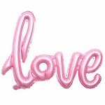 Фольга шар фигура LOVE 41&quot;/104 см цвет розовый