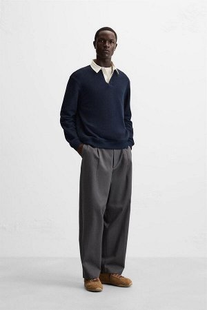 Свитшот ЦВЕТ как на первом фото РУБАШКА ПОЛО С КОНТРАСТНЫМ ВОРОТНИКОМ (POLOSHIRT MIT FARBLICH ABGESETZTEM KRAGEN) Рубашка-поло прямого кроя. Отложной воротник с потайной застежкой на пуговицы спереди.