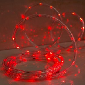 LED шнур 13 мм, круглый, 20 м, чейзинг, 2W-LED/м-24-220V, с контролл. 8р, красный