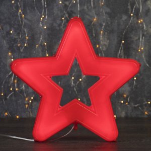 Фигура уличная "Звезда красная", 30х30х4 см, пластик, 220В, 3 метра провод, фиксинг, КРАСНЫЙ 36124