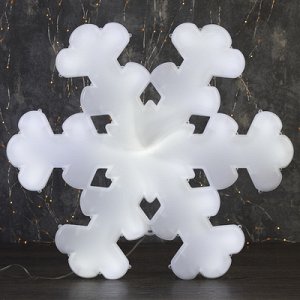 Фигура уличная "Снежинка белая", 53х53х3.5 см, пластик, 220В, 3 м провод, фиксинг, БЕЛЫЙ