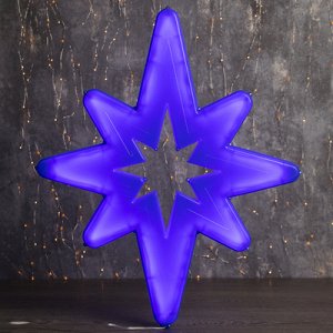 Фигура уличная "Звезда синяя", 57х38х4 см, пластик, 220 В, 3 метра провод, фиксинг, СИНИЙ