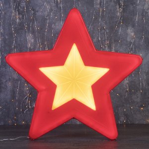 Фигура уличная "Звезда красно-жёлтая", 58х58х4 см, пластик, 220В, 3 м провод, контр. 8р.