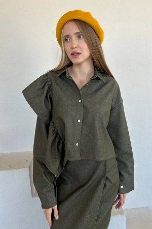 Рубашка джинс  DENIM018/05/Хаки