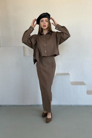 Рубашка джинс  DENIM018/04/Песочный