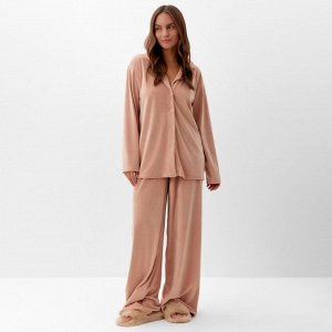 Костюм женский (рубашка и брюки) KAFTAN Plushy, бежевый