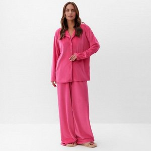 Пижама женская (рубашка, брюки) KAFTAN Plushy, цвет фуксия
