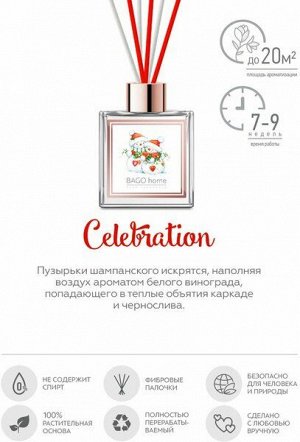Ароматический диффузор 75 мл Праздничный вечер BAGO home, BGF0102