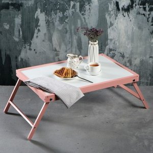 Столик для завтрака "Ренессанс", 60х40 см, цвет розовый, массив ясеня