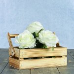 Кашпо флористическое из двух реек, складная деревянная ручка, обожжённое, 24,5х13,5х9см