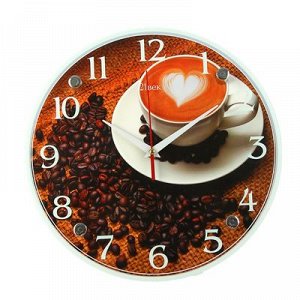 Часы настенные, серия: Кухня, "Чашка с кофе", 30х30 см, микс