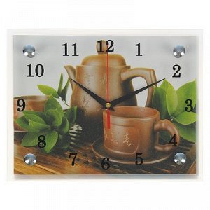 Часы настенные, серия: Интерьер, "Японский чайный набор", 20х25 см, микс