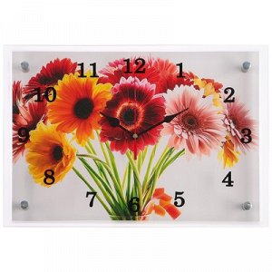 Часы настенные, серия: Цветы, "Цветы", 25х35 см микс