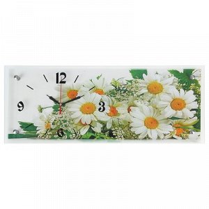 Часы настенные, серия: Цветы, "Ромашки", 20х50 см, микс