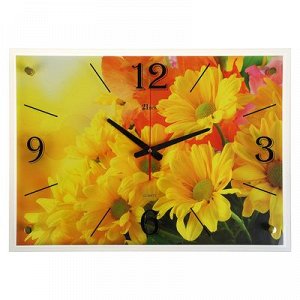 Часы настенные, серия: Цветы, "Жёлтые цветы", 40х56 см