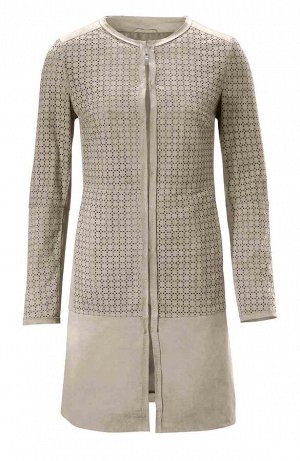 Кожаное пальто, песочное