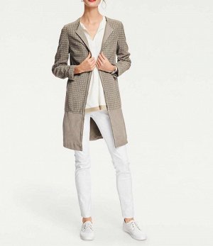 Кожаное пальто, песочное