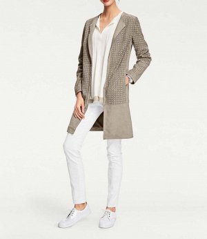 Кожаное пальто, песочное