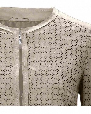 Кожаное пальто, песочное